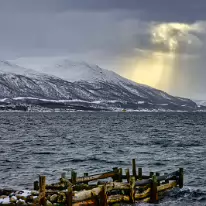 Z63 5644  Uitzicht vanaf Stakken - Kvaløysletta op Tromso