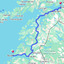 Bus Narvik-Bodo  route bus Narvik naar Bodo (via veerpont)