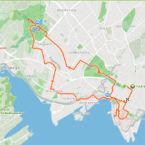 Schermafbeelding 2026-08-Oslo  route fietstocht in centrum Oslo