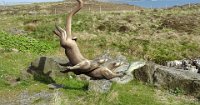x  DSC05856  Otters standbeeld bij veerpont bij Baraigh, van Barra naar Eriskay